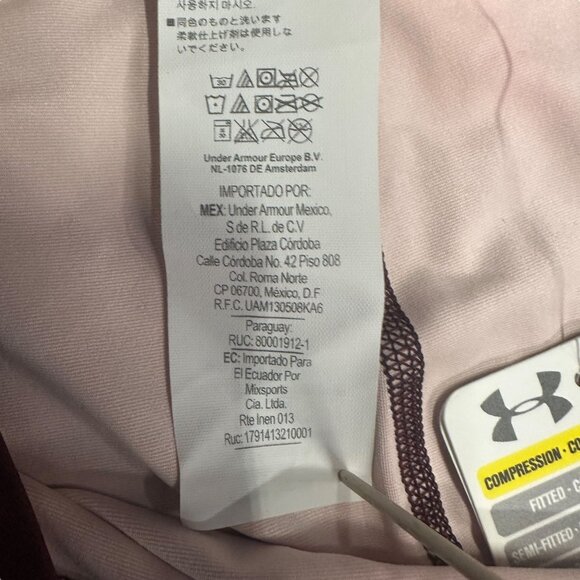 NWT Under Armour Womens L HeatGear Leggings Compression Capri Pink Tie Dye - Picture 6 of 16